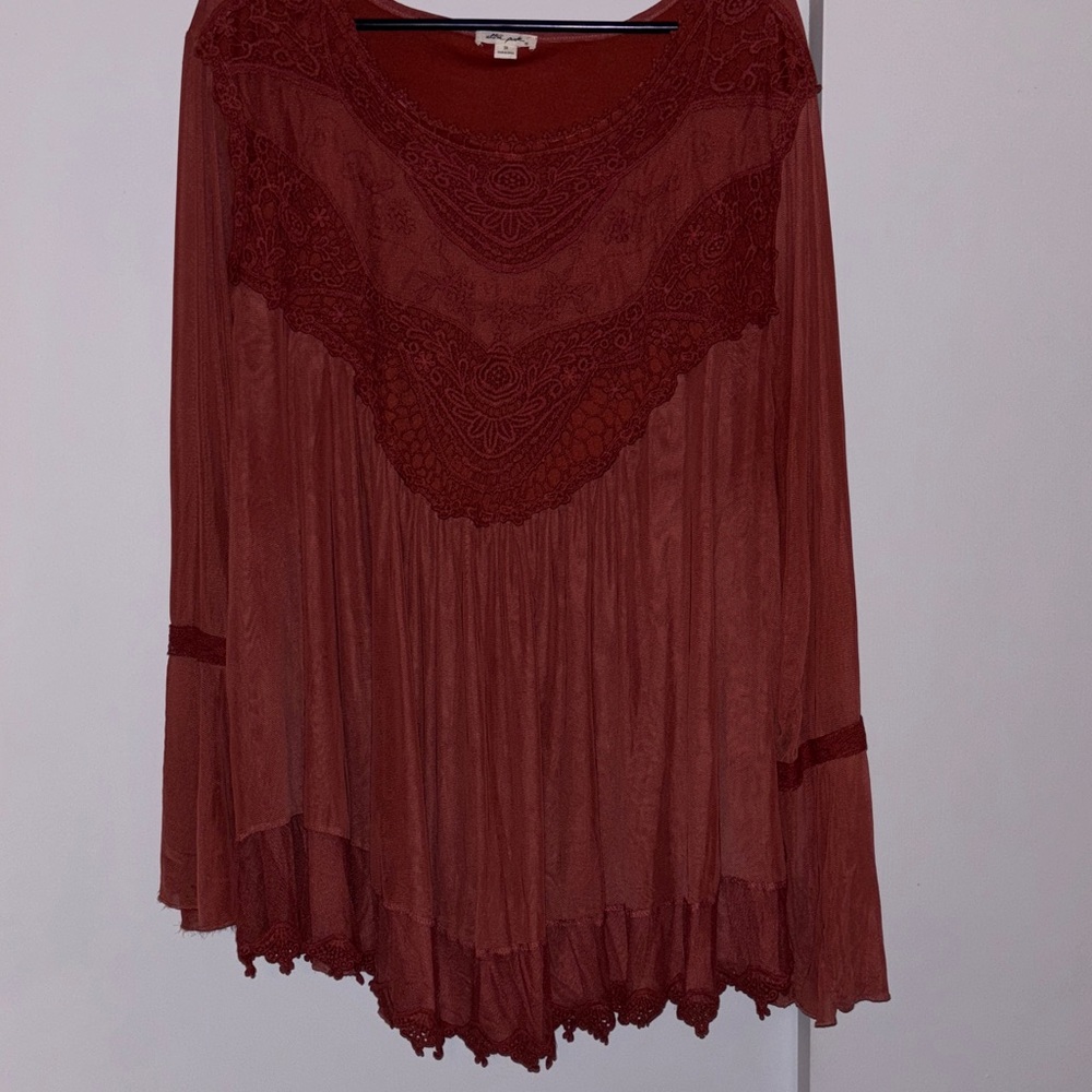 Ultra Flirt Terracotta Lace Top